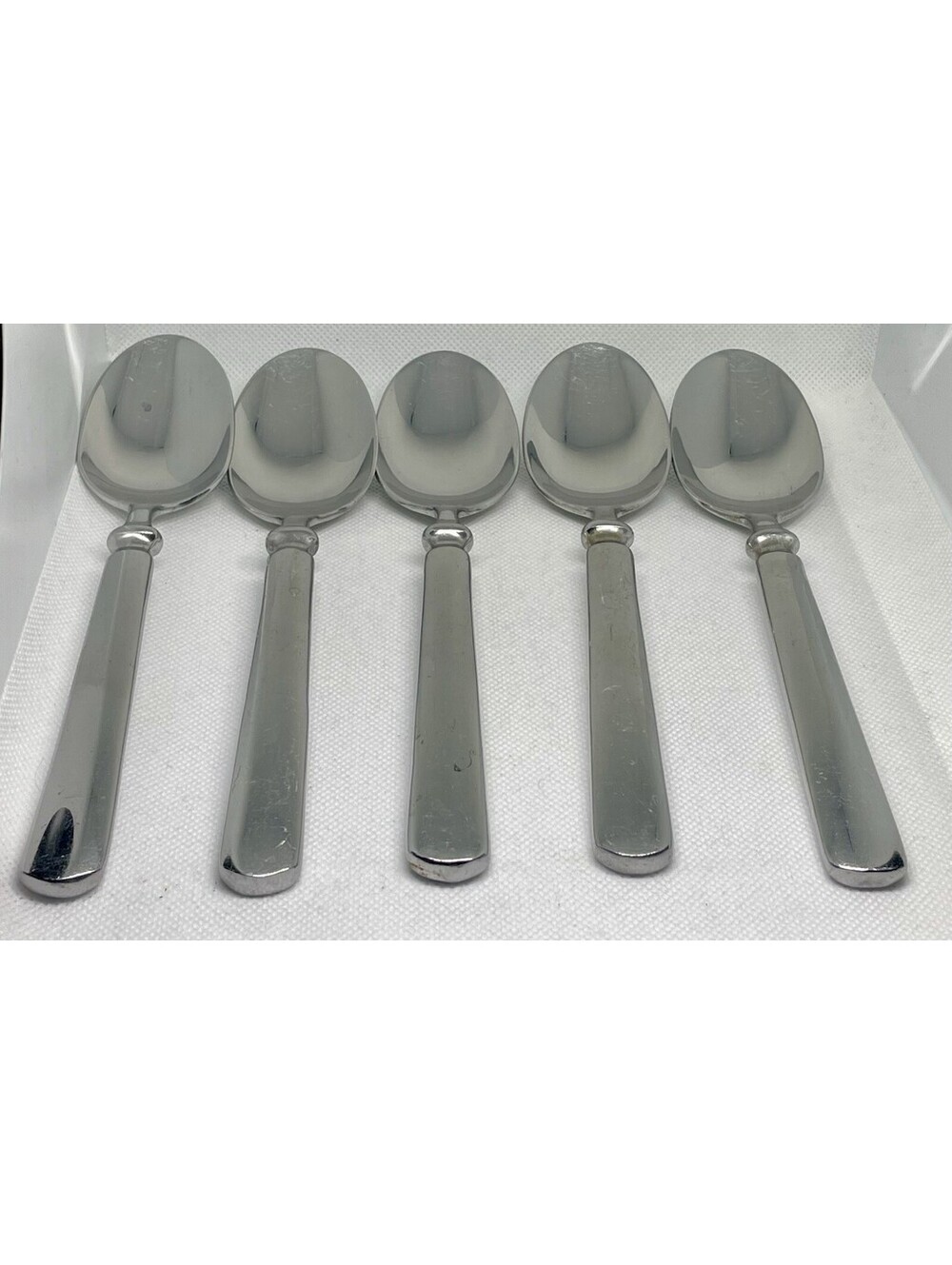 (5) Martha Stewart Essentials EMPIRE MSE Stainless China Place Spoon Lot ~ 7.75”